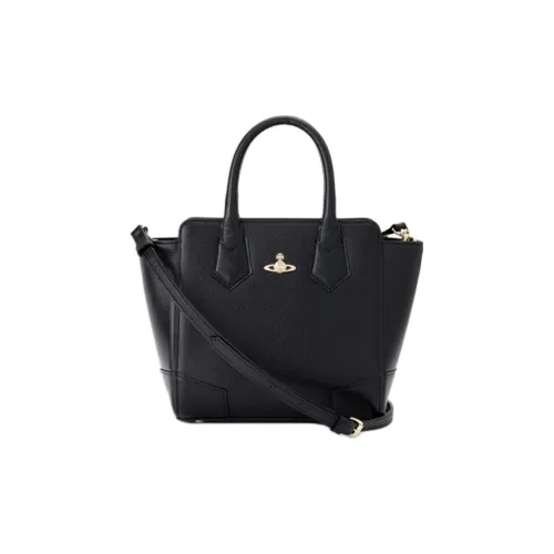 Vivienne Westwood Телячья кожа Тоут Сумка Сумка для покупок Сумка через плечо Сумка Женская Черная