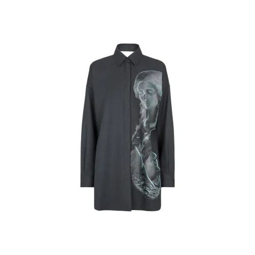 FENDI FW24 Длинное платье с длинными рукавами женское серое