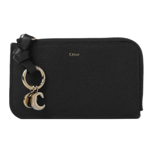 Chloe Alphabet с рельефным узором телячья кожа кошелек для монет кошелек маленький женский черный