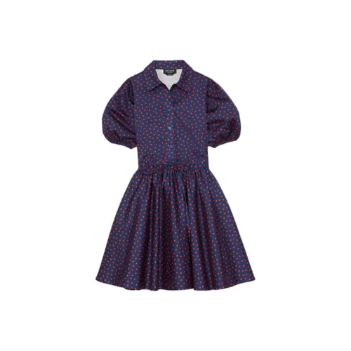 Kate Spade SS24 Короткое платье с короткими рукавами женское морской синий