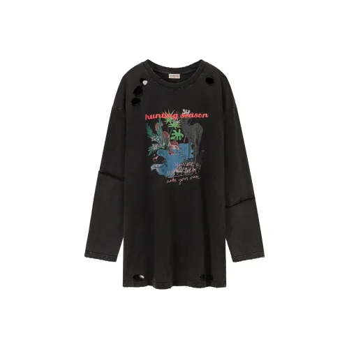 NO ONE ELSE Черное Женское Длинное Платье с Рукавами