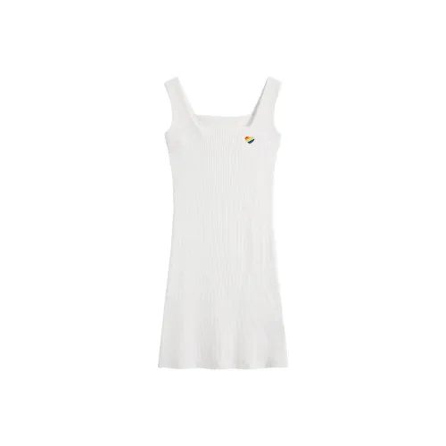 MM Без рукавов Платье Женское Белое