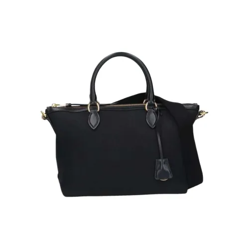 PRADA Холст и кожа одно плечо сумка женская черный