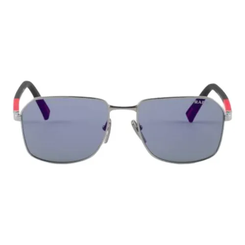 PRADA Металл Квадратные Солнцезащитные очки Унисекс Серебряный