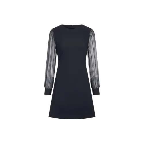 JZ. ANNAKRO Темно-синий Женские Длинные Платья с Рукавами