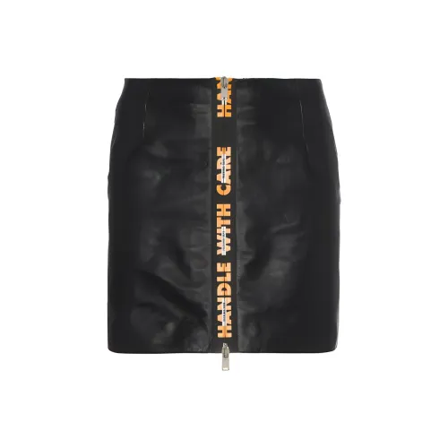 HERON PRESTON Черная женская кожаная короткая юбка