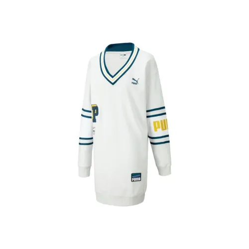 PUMA Urban Vintage Badge Серый Женские Длинные Рукава Платья