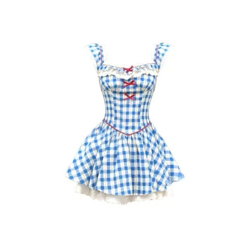 ZUKIZUKI Короткий рукав Платье Женское Синее