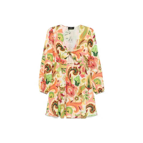 ETRO SS25 Длинное платье с длинными рукавами женское многоцветное