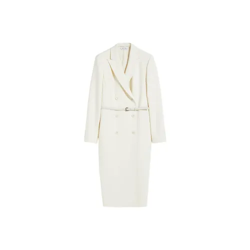 MaxMara Длинное платье с длинными рукавами женское белое