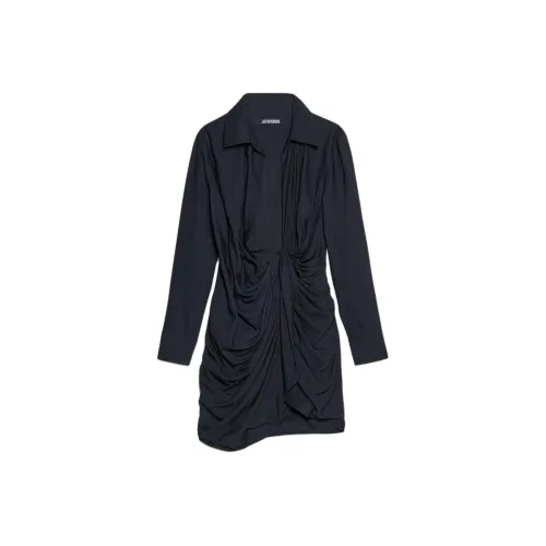 Jacquemus Морской синий Женские Длинные Платья с Рукавами