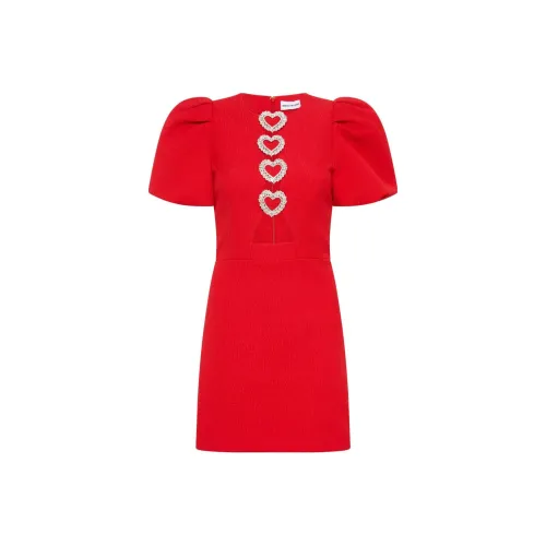 REBECCA VALLANCE Короткое платье с короткими рукавами женское красное