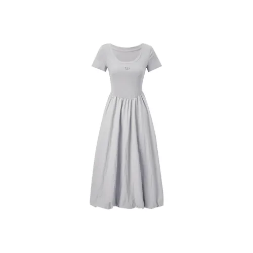 LEDIN Короткий рукав Платье Женское Серое