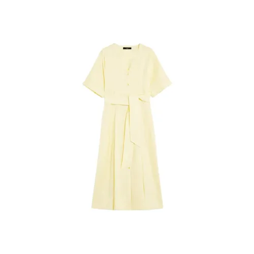 WEEKEND MaxMara Короткий рукав Платье Женское Желтое