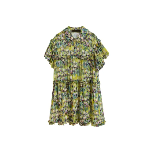 NancyCavally Короткий рукав Платье Женское Многоцветное