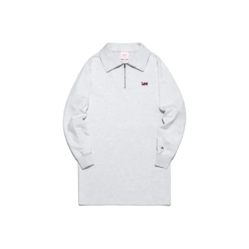 Lee Длинный рукав Платье Женское Светло-серое