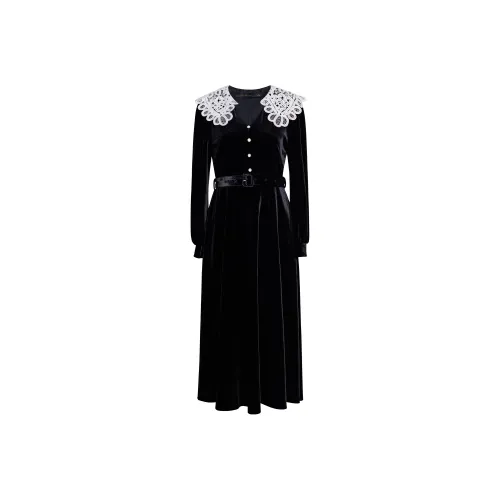 ROEYSHOUSE Длинное платье с длинными рукавами женское черное