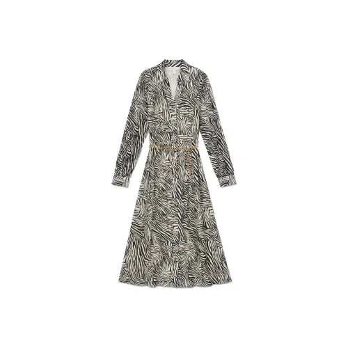 Michael Kors Черное Женское Длинное Платье с Рукавами