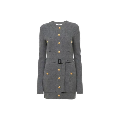 Chloe Длинное платье с длинными рукавами женское городской серый