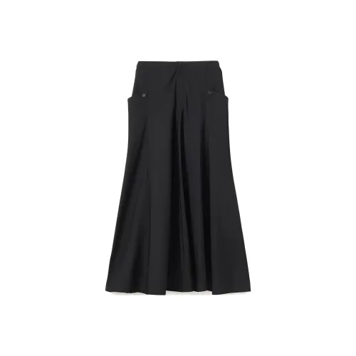 Yohji Yamamoto Черные Женские Повседневные Длинные Юбки