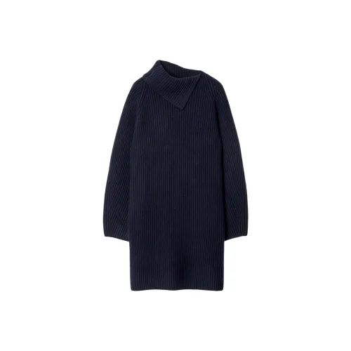 COS Длинное платье с длинными рукавами женское темно-синий