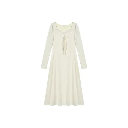 WESTLINK Длинное платье с длинными рукавами женское бежевый