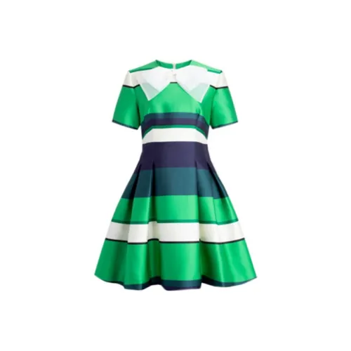 Caroline Зеленый Женские Короткие Платья с Рукавами