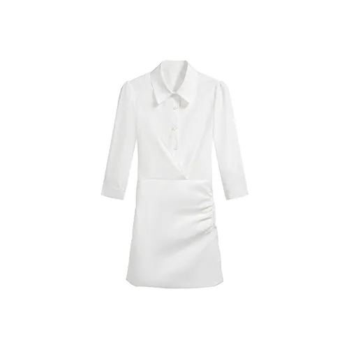 ZUKIZUKI Короткое платье с короткими рукавами женское белое