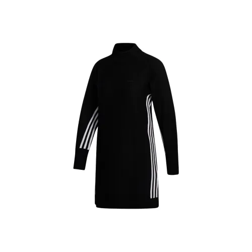 Adidas Размер CN SW Платье Длинное с рукавами Платье Женское Черное