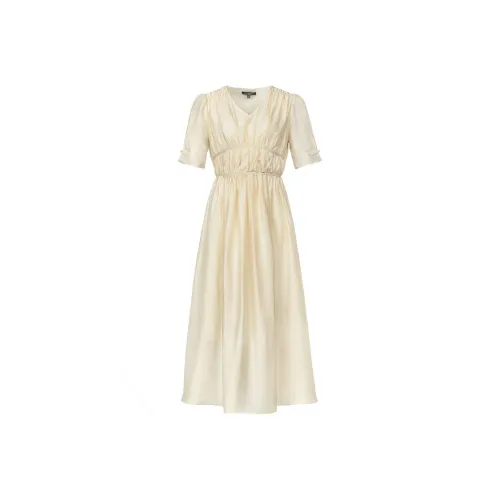 MeetMetro Короткий рукав Платье Женское Абрикосовое