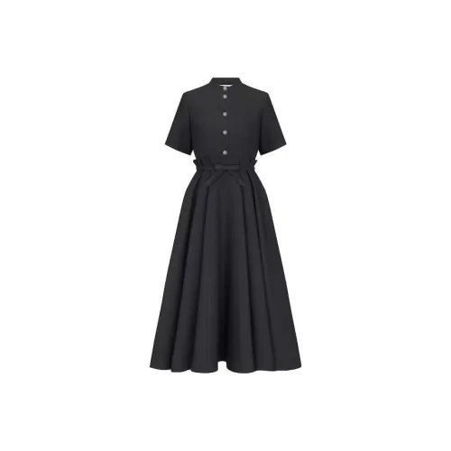 DIOR Короткий рукав Платье Женское Черное