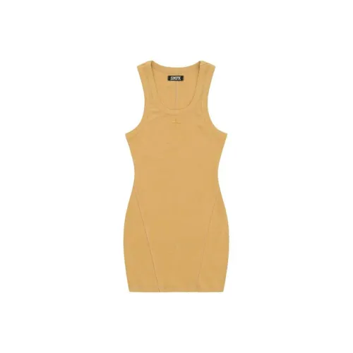 SMFK Имбирно-желтый Женские Платья без рукавов