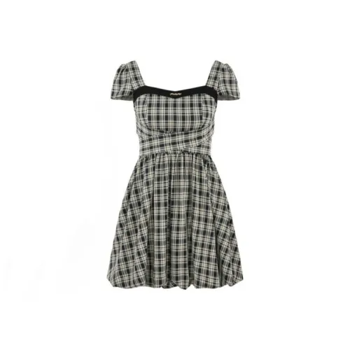 DOSOHEB Короткий рукав Платье Женское Черное