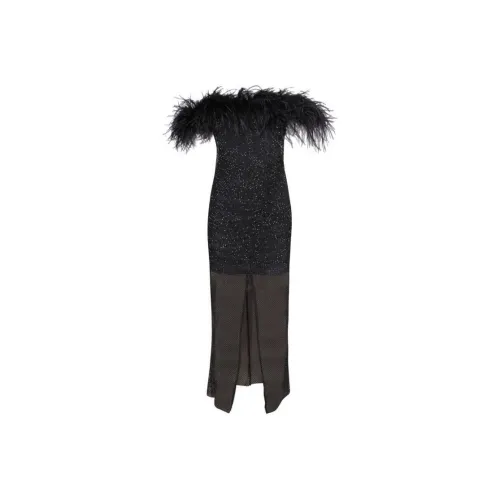 Self Portrait Без рукавов Платье Женское Черное