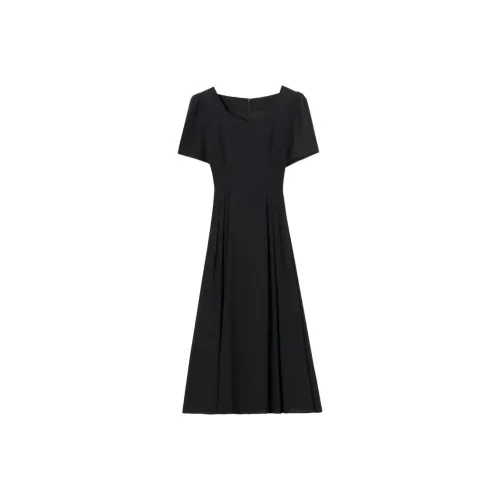 PLANE DRIFT Короткий рукав Платье Женское Черное
