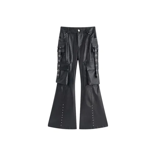 Wildground Кожаные брюки женские черные