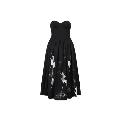 CROYEZ Без рукавов Платье Женское Черное