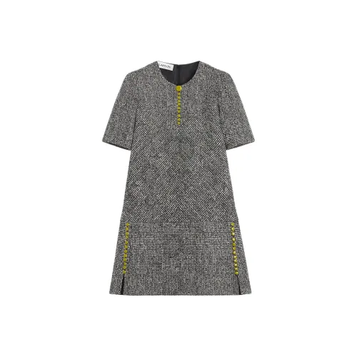 Lanvin Черное Женское Короткое Платье с Рукавами