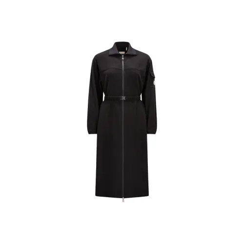 MONCLER Длинное платье с длинными рукавами женское черное