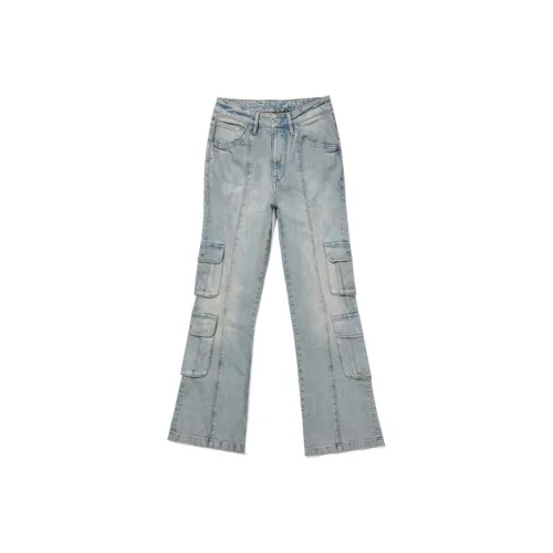 ABLE JEANS Женские Светло-желтый Грязь Синий