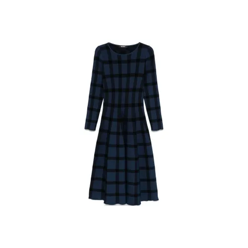 Antonino Valenti FW24 Длинное платье с длинными рукавами женское синее