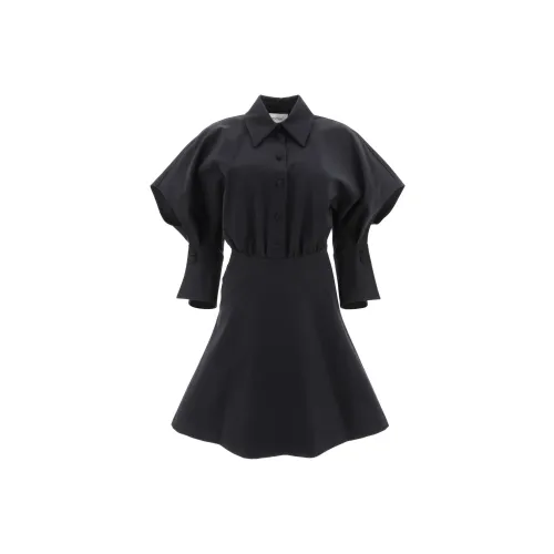 SportMax Черное Женское Длинное Платье с Рукавами