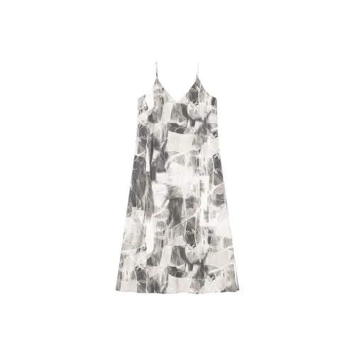 NANS STUDIO Без рукавов Платье Женское Темно-серый Черно-серый