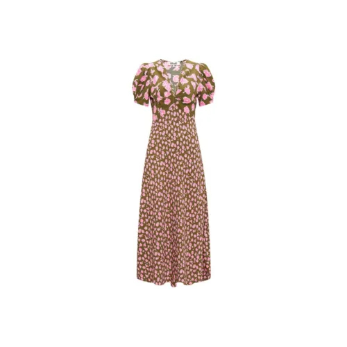 Diane von Furstenberg Коричневый Женские Короткие Платья с Короткими Рукавами