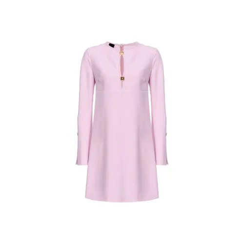 PINKO Мини Abito Креп Эластичный Длинный Платье с Длинными Рукавами Женское Розовое