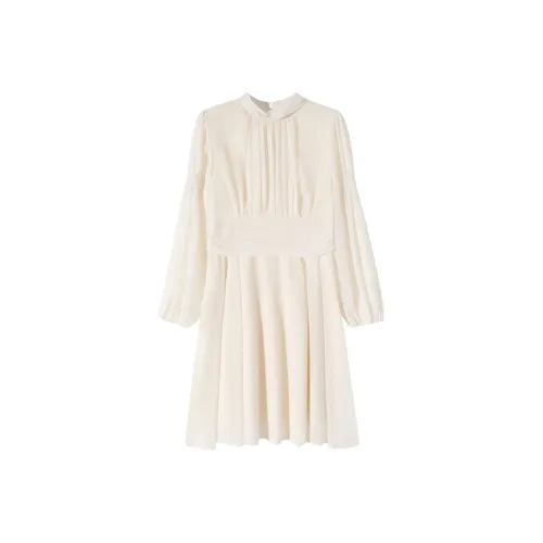 AFGGD Длинное платье с длинными рукавами женское белое