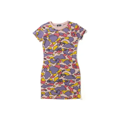 A BATHING APE Женские Платья с Коротким Рукавом