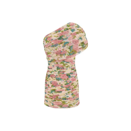 SAINT LAURENT Короткий рукав Платье Женское Многоцветное