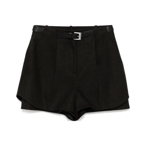 JUUN.J FW24 Повседневные шорты женские темно-коричневый