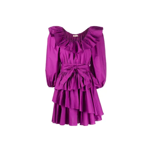 Ulla Johnson Длинное платье с длинными рукавами женское фиолетовое